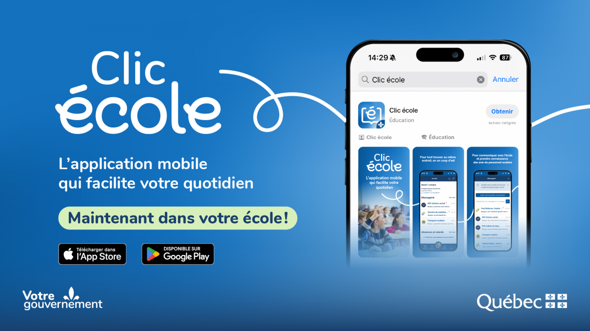 L’application mobile mParent devient Clic école